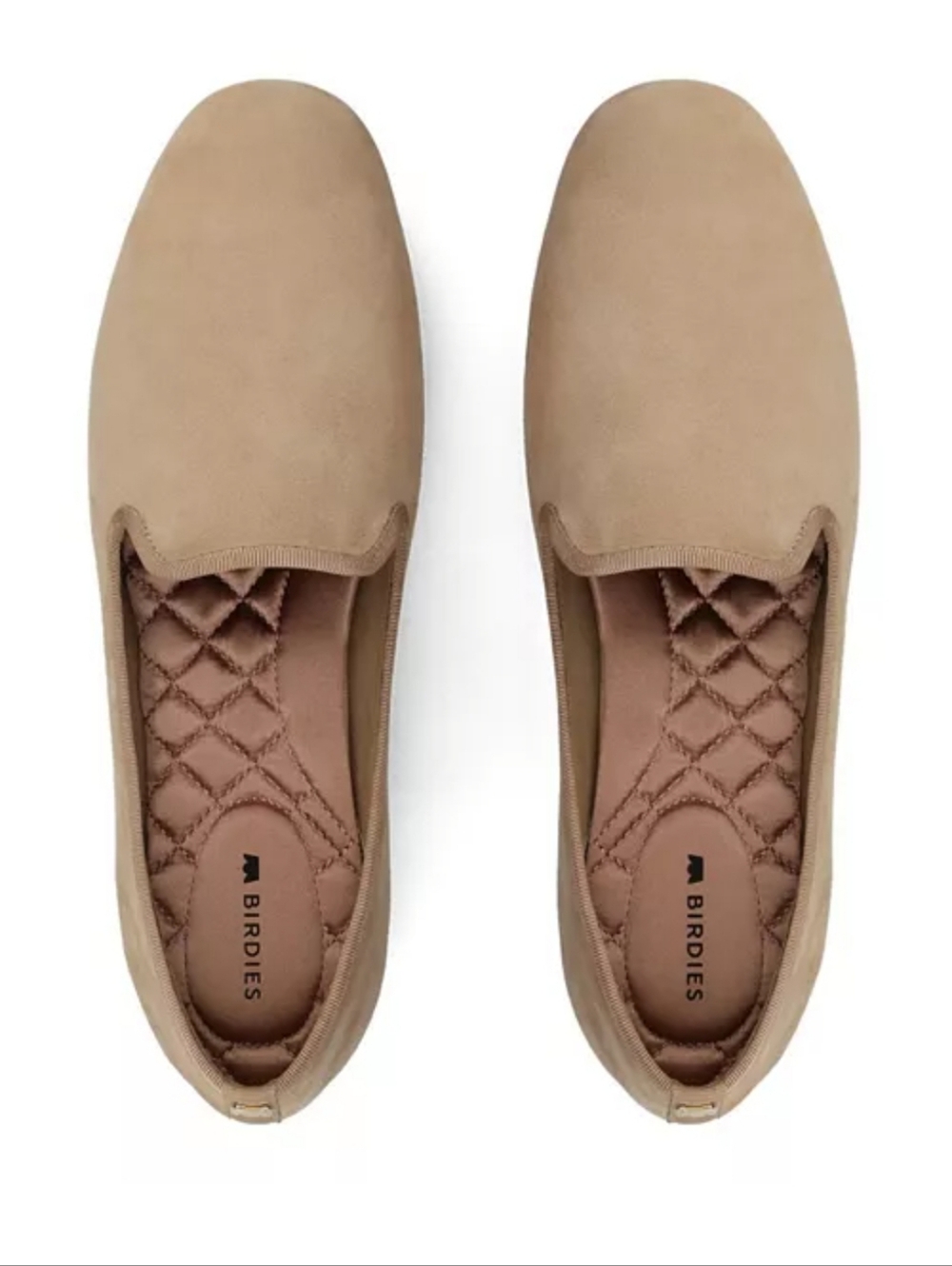 Birdies Starling Suede Flat Tan Nude Slip On Loafers